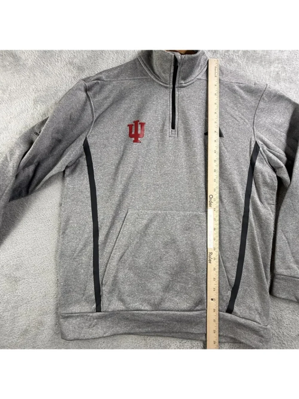 Indiana Hoosiers Sweatshirt Mens Large NCAA Football Champship Adidas 1/4 Zip